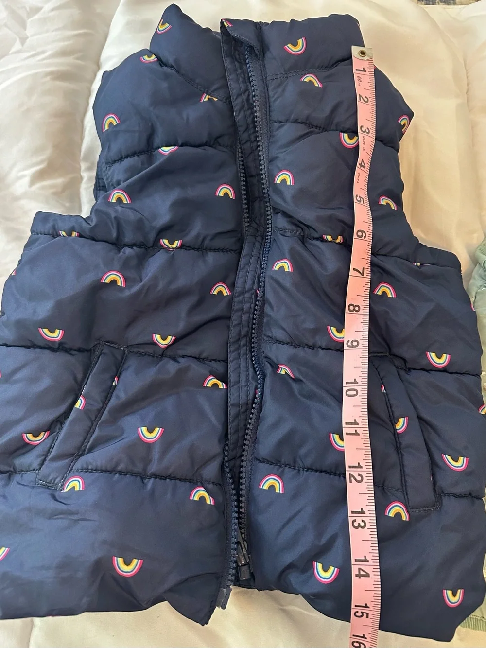 Girls Rainbow Puffer Vest & Mint heart puffer Vest